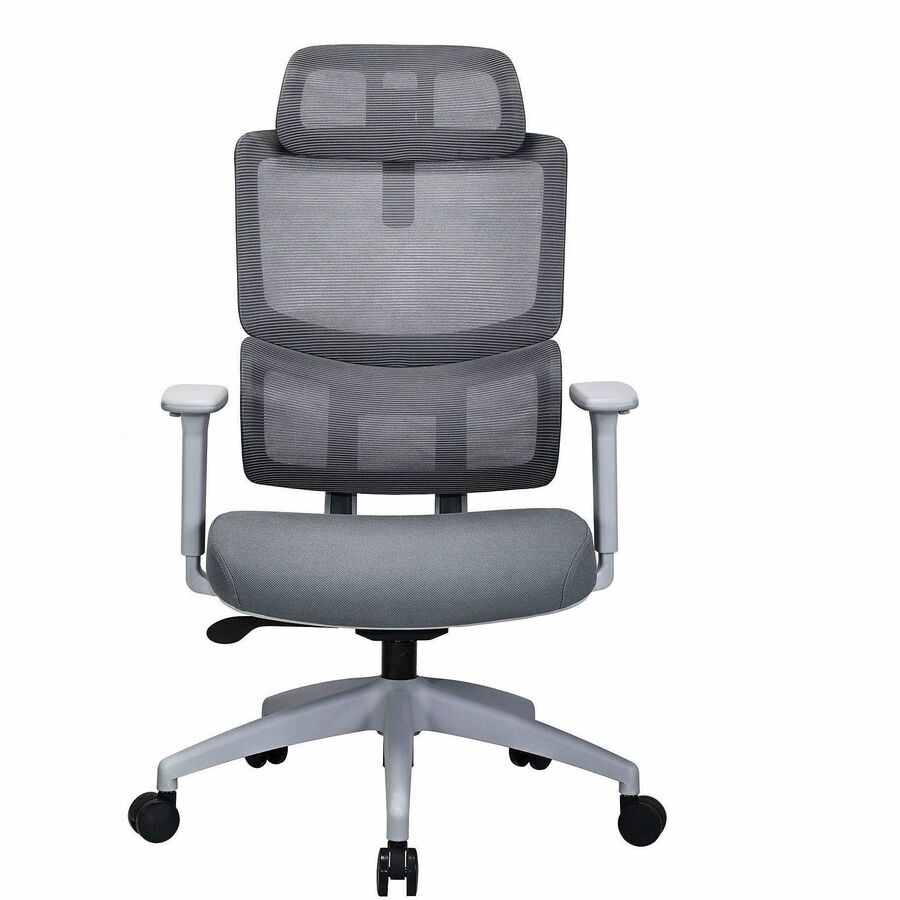 Lorell Ripley High Mesh-Back Chair with Articulating Lumbar Support - High Back - Gray - Fabric, Mesh - 1 Each