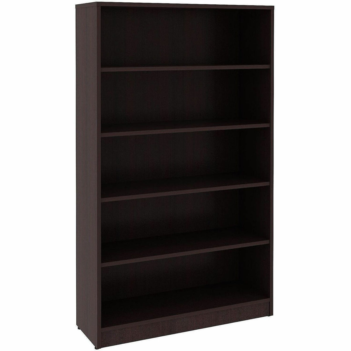 Lorell Essentials Espresso Laminate Bookcase - 36" Width x 12" Depth x 60" Height - 5 x Shelf(ves) - 375 lb Load Capacit