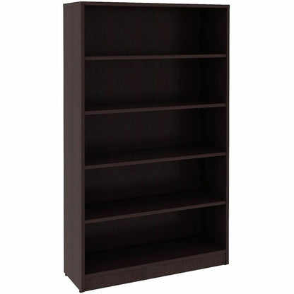 Lorell Essentials Espresso Laminate Bookcase - 36" Width x 12" Depth x 60" Height - 5 x Shelf(ves) - 375 lb Load Capacit