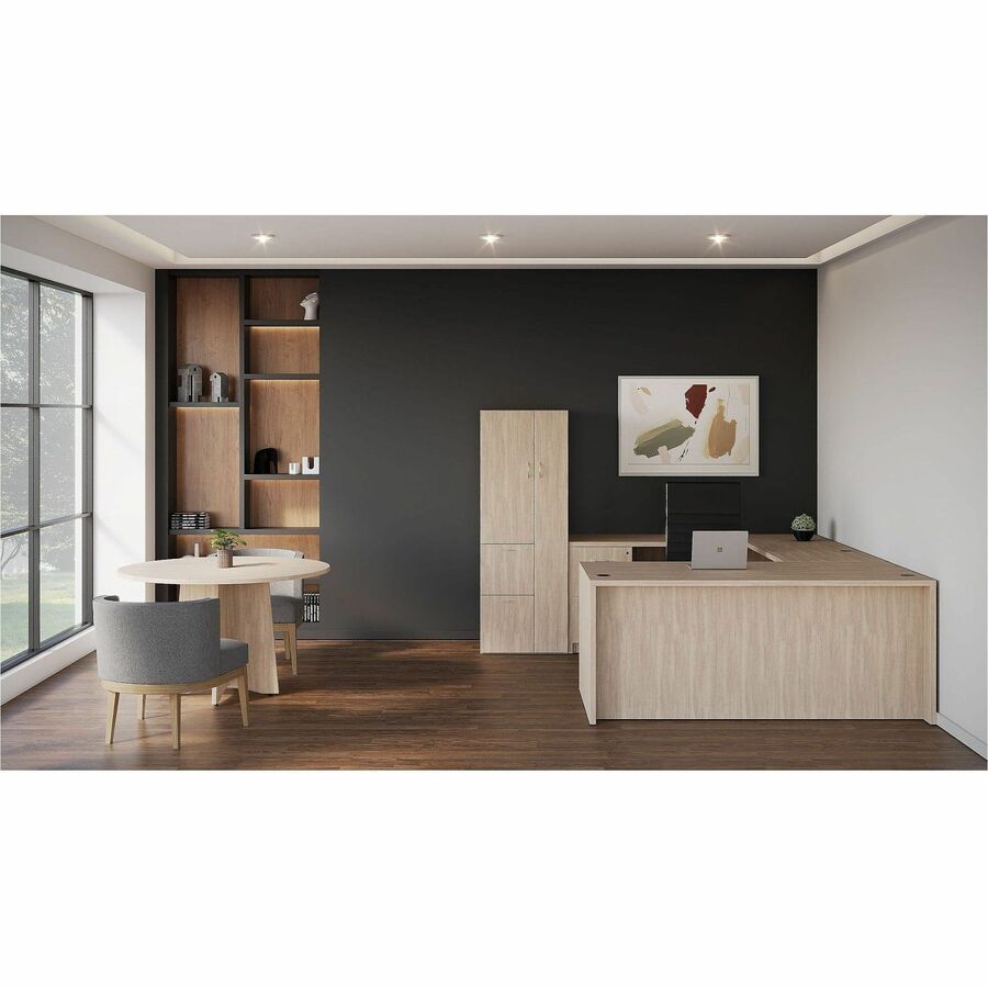 Lorell Essentials Retangular Desk Shell - 29.50" Height x 70.90" Width x 29.50" Depth - Assembly Required - Modern Elm -