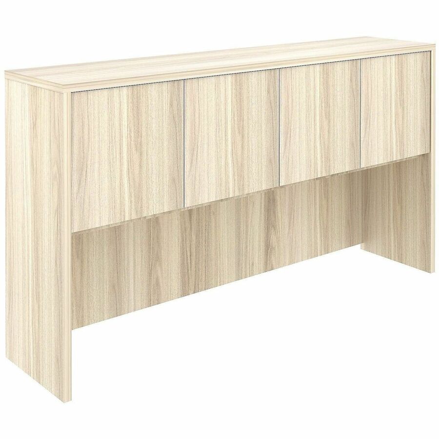 Lorell Essentials 4-Door Stack-On Hutch - 36" Height x 66" Width x 15" Depth Hutch - 4 Door(s) - Band Edge - Material: L