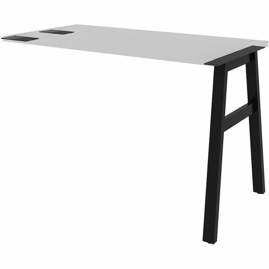 Lorell Adjustable Table Leg Bases & Returns - Assembly Required - Black - 1 Each