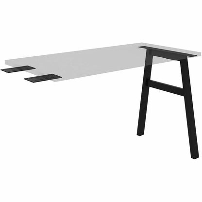Lorell Adjustable Table Leg Bases & Returns - Assembly Required - Black - 1 Each
