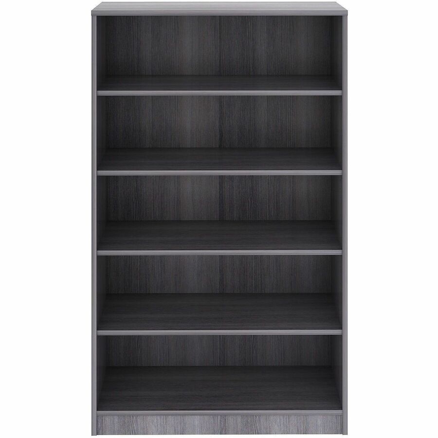 Lorell Weathered Charcoal Laminate Bookcase - 36" Width x 12" Depth x 60" Height - 5 x Shelf(ves) - 1 Each