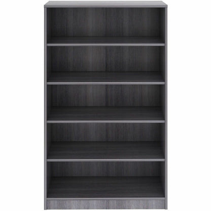 Lorell Weathered Charcoal Laminate Bookcase - 36" Width x 12" Depth x 60" Height - 5 x Shelf(ves) - 1 Each