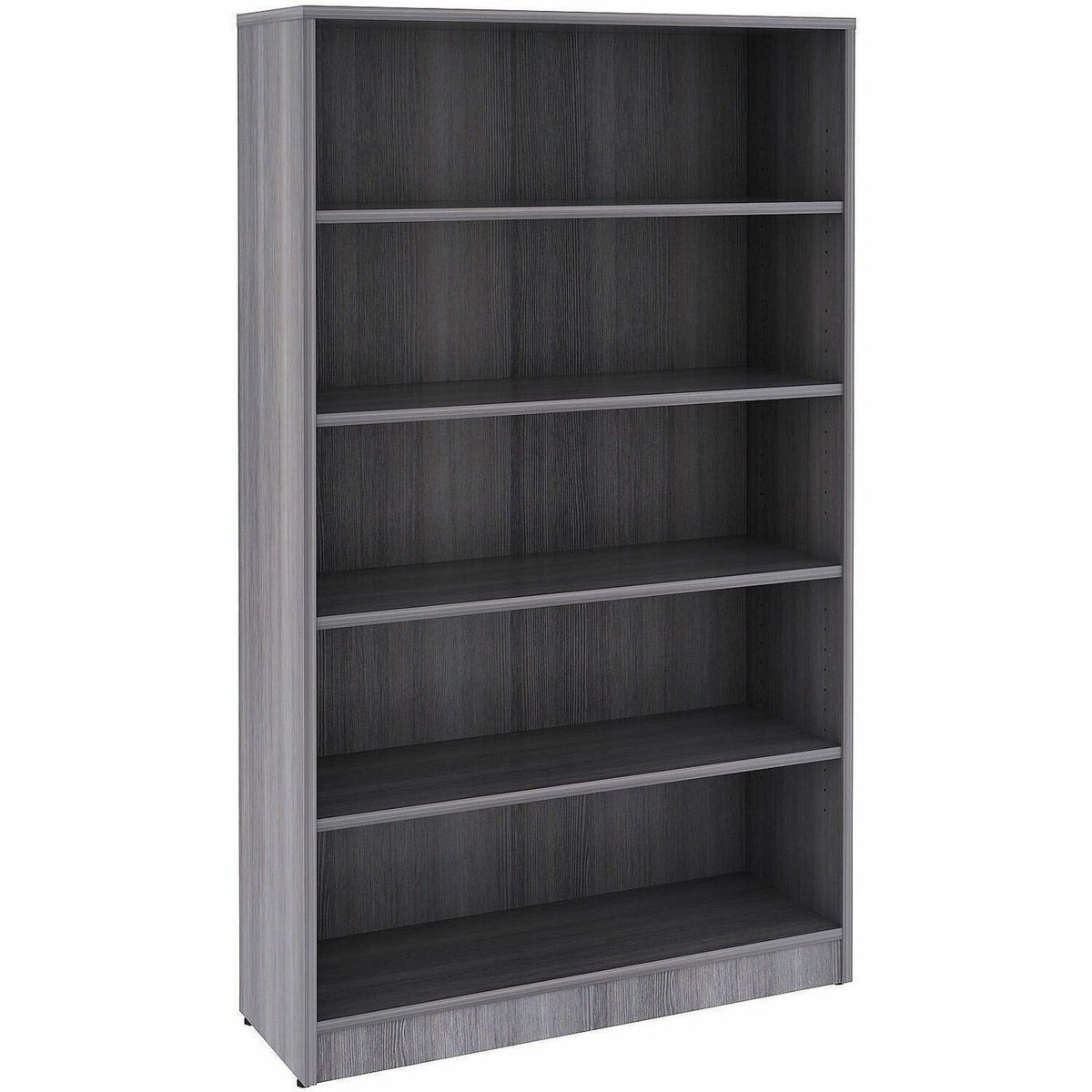 Lorell Weathered Charcoal Laminate Bookcase - 36" Width x 12" Depth x 60" Height - 5 x Shelf(ves) - 1 Each