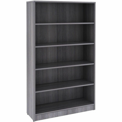 Lorell Weathered Charcoal Laminate Bookcase - 36" Width x 12" Depth x 60" Height - 5 x Shelf(ves) - 1 Each