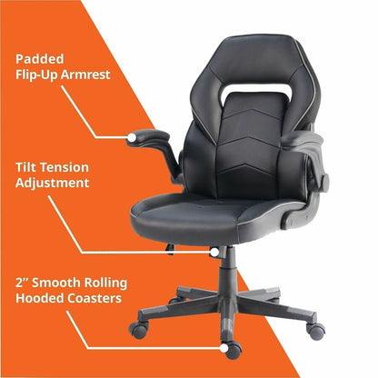 NuSparc SpawnSafe Antimicrobial Gaming Chairs - Polyurethane, Nylon - Black, Gray