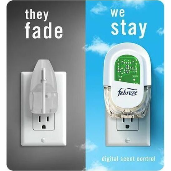 Febreze Plug Linen/Sky Oil Refill - Oil - 0.8 fl oz (0 quart) - Linen & Sky - 50 Day - Long Lasting - 4 / Carton