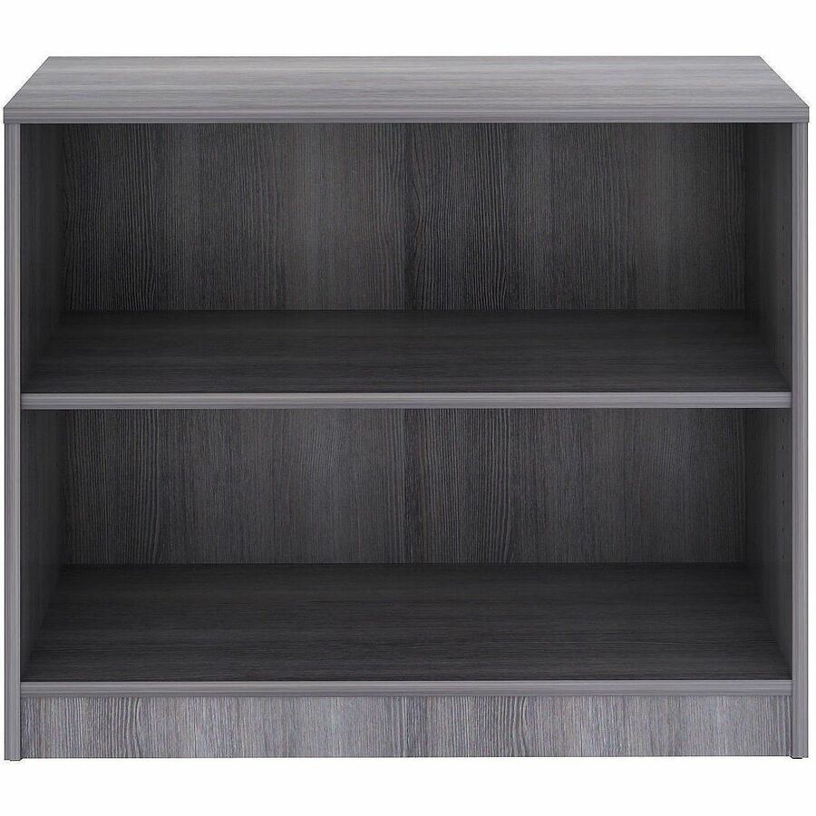 Lorell Weathered Charcoal Laminate Bookcase - 36" Width x 12" Depth x 30" Height - 2 x Shelf(ves) - 1 Each