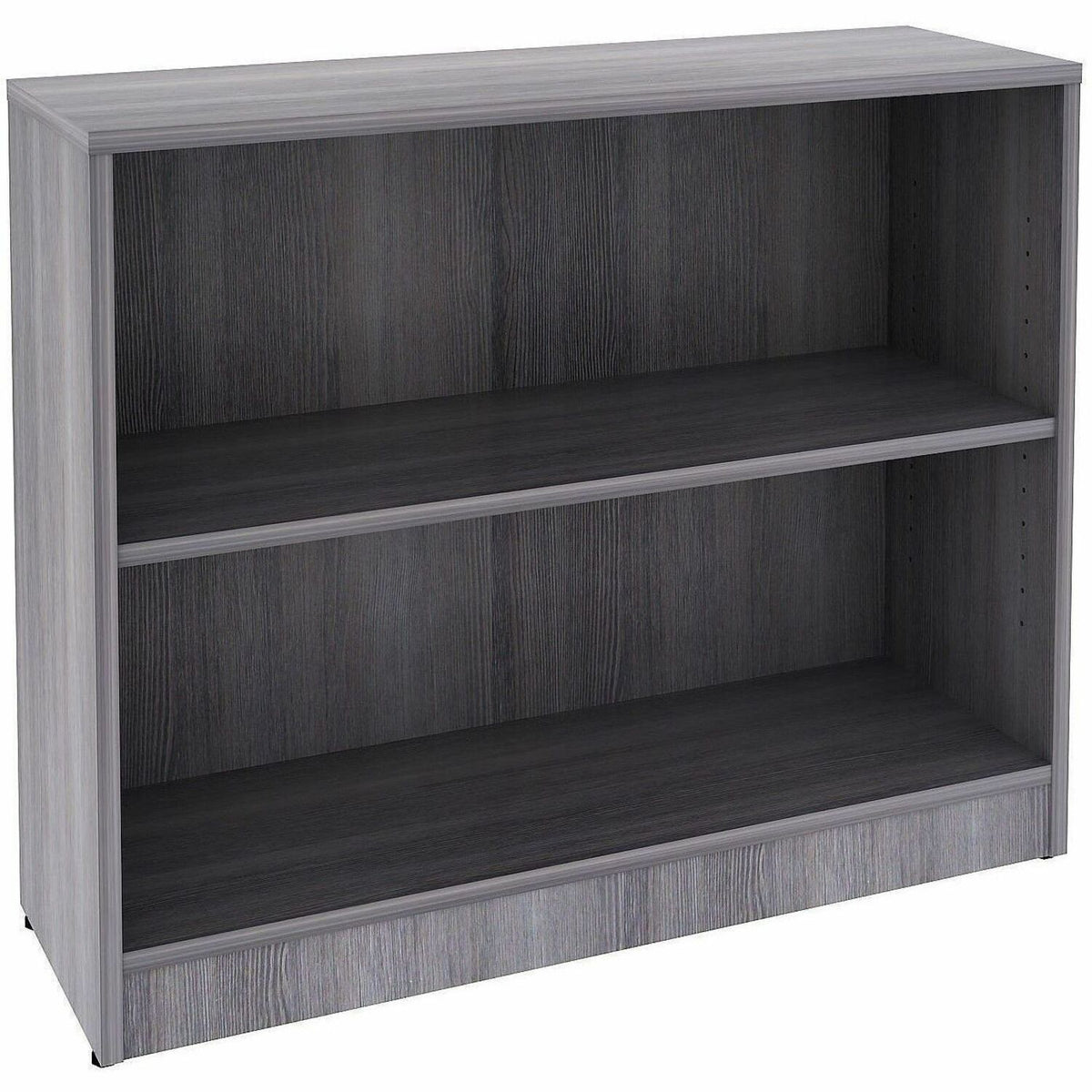 Lorell Weathered Charcoal Laminate Bookcase - 36" Width x 12" Depth x 30" Height - 2 x Shelf(ves) - 1 Each