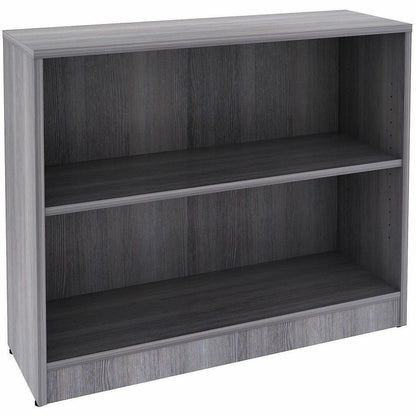 Lorell Weathered Charcoal Laminate Bookcase - 36" Width x 12" Depth x 30" Height - 2 x Shelf(ves) - 1 Each