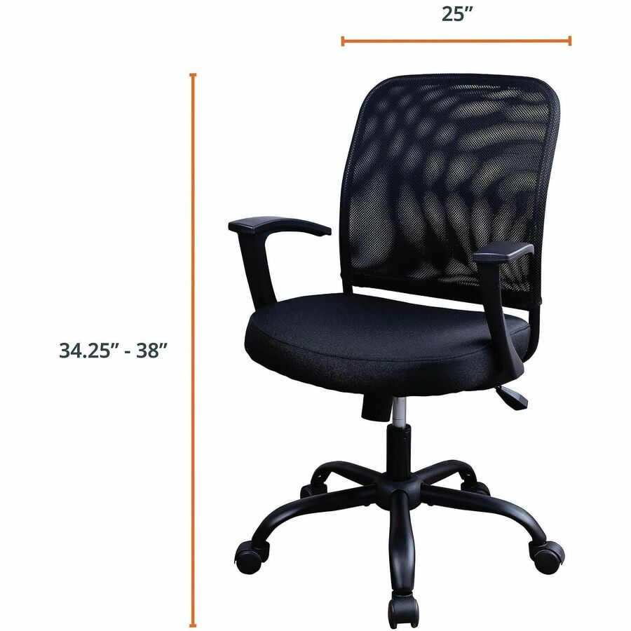 NuSparc Soho Mesh-Back Task Chair with Fixed Arms - Fabric Seat Material - Mesh Back Material - Metal Frame Material - B