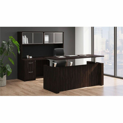 Lorell Essentials 72" Sit-to-Stand Desk Shell - 49" Height x 72" Width x 29" Depth, 1" Thickness Top - Finish: Espresso,