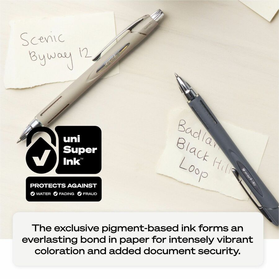 uniball™ Jetstream RT Retract Ballpoint Pens - 0.7 mm Fine Pen Point - Retractable - Black Ink - Hybrid - Writing, Drawi