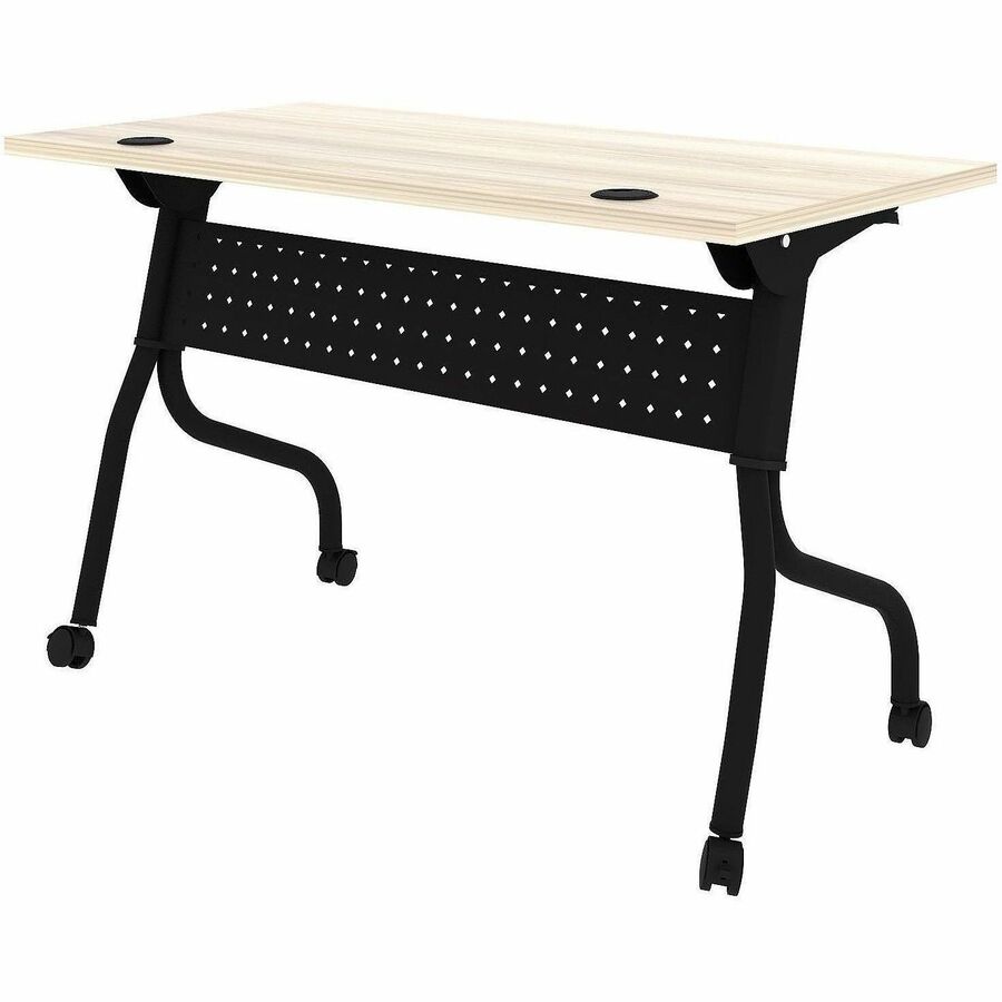 Lorell Preference Flip and Nest Training Table - Melamine Top - Black Four Leg Base - 4 Legs - 48" Table Top Width x 23.
