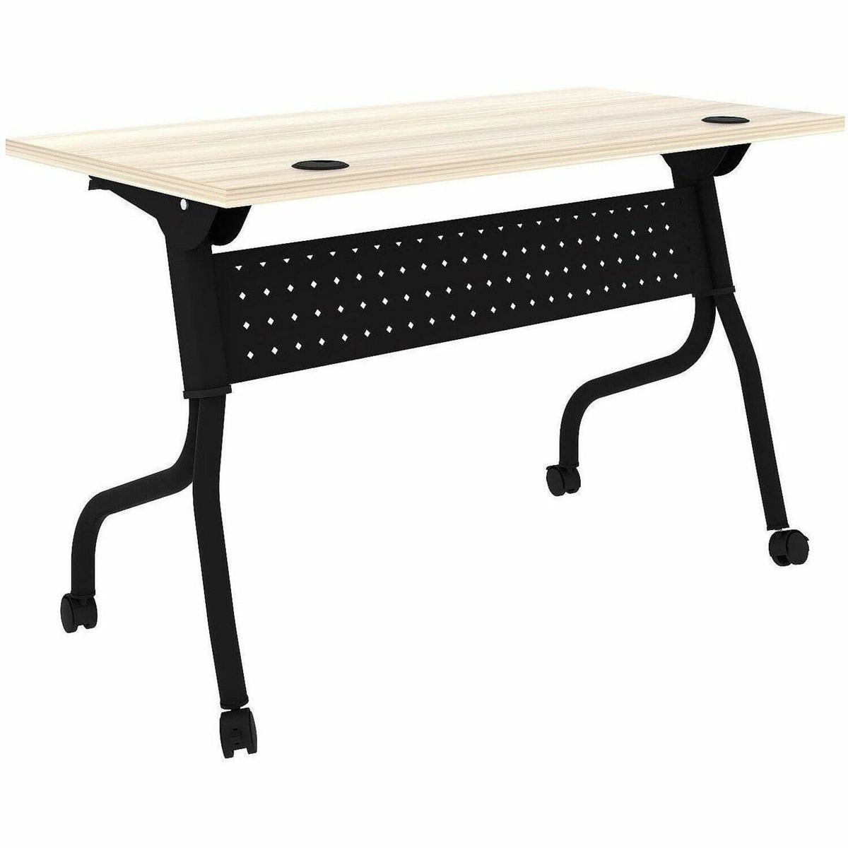 Lorell Preference Flip and Nest Training Table - Melamine Top - Black Four Leg Base - 4 Legs - 48" Table Top Width x 23.