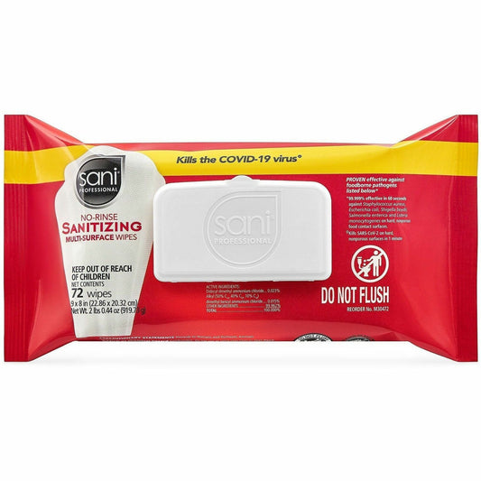 Sani Professional Sanitizing Wipe - 8" Width x 9" Length - 12 / Carton
