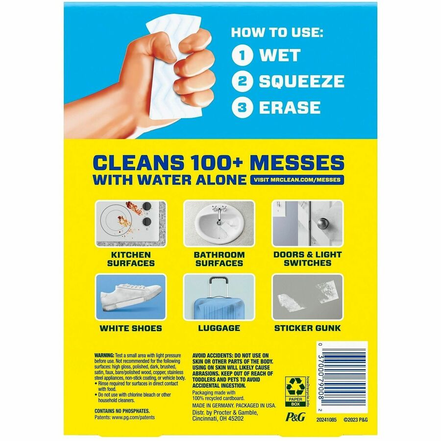 Mr. Clean Magic Erasers - For Multipurpose, Multi Surface - Pad - 12 / Carton