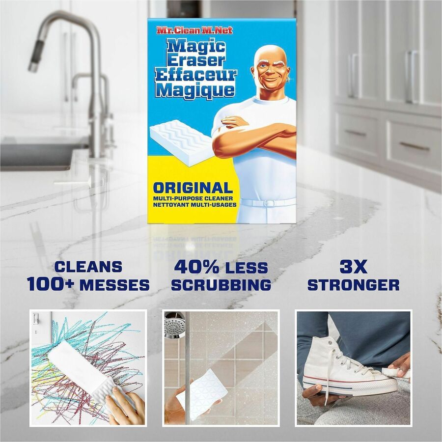Mr. Clean Magic Erasers - For Multipurpose, Multi Surface - Pad - 12 / Carton