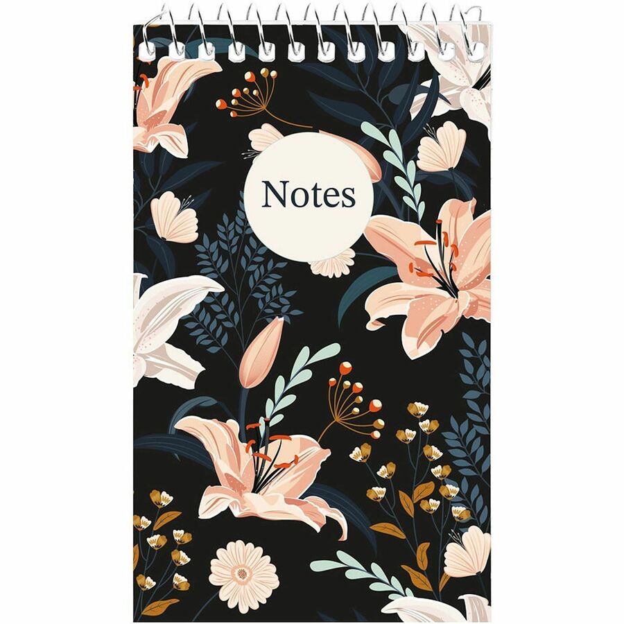Rediform Xtreme White Memo Book - 60 Sheets - Printed - Wire Bound - White Paper - Assorted Cover - Compact - 4 / Pack