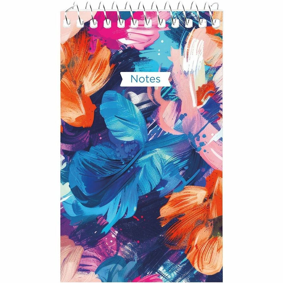 Rediform Xtreme White Memo Book - 60 Sheets - Printed - Wire Bound - White Paper - Assorted Cover - Compact - 4 / Pack