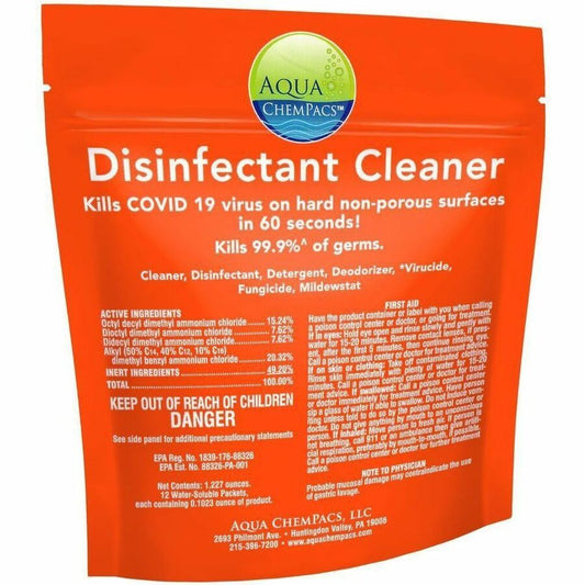 Diversey Disinfectant Cleaner, 1x 40ea, 12/CT - For Multi Surface, Multipurpose - Liquid - 0.10 oz (0.01 lb) - 12 / Cart