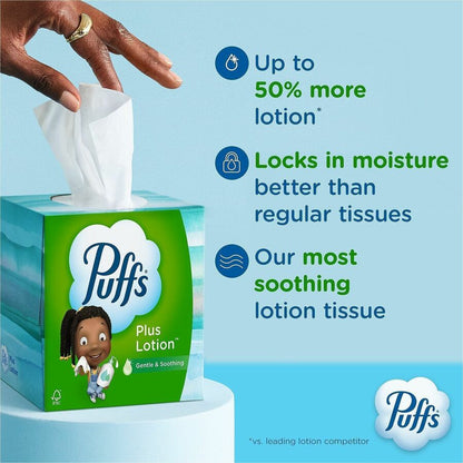 Puffs Plus Lotion Facial Tissue - White - 24 / Carton