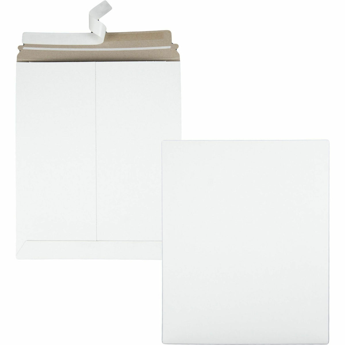 Quality Park Sturdy Fiberboard Photo Mailers - Photo/Document - 11" Width x 13 1/2" Length - Peel & Seal - White - Fiber