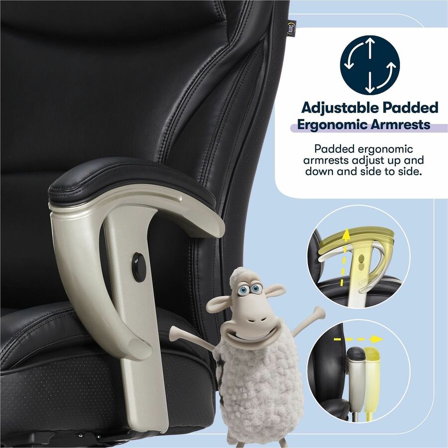 Serta Emerson Big & Tall Task Chair - Black Seat Color - Black Back Color - High Back - Black - MDF, Memory Foam, Bonded