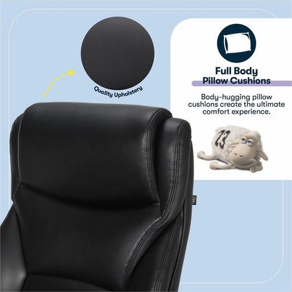 Serta Emerson Big & Tall Task Chair - Black Seat Color - Black Back Color - High Back - Black - MDF, Memory Foam, Bonded