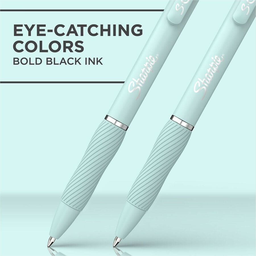 Sharpie S-Gel, Trending Colors, Medium Point (0.7mm) - 0.7 mm Medium, Bold Pen Point - Retractable - Black Ink - Gel-bas