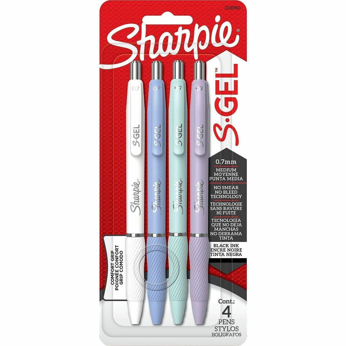 Sharpie S-Gel, Trending Colors, Medium Point (0.7mm) - 0.7 mm Medium, Bold Pen Point - Retractable - Black Ink - Gel-bas