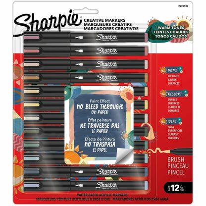 Sharpie Creative Markers - Water Based, Acrylic Based - Multipurpose - 12 / Pack