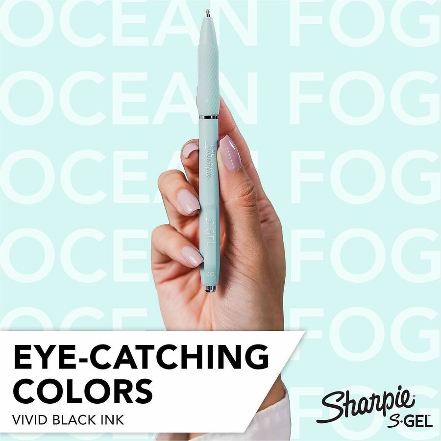 Sharpie S-Gel, Fashion Barrel, Medium Point (0.7mm) - 0.7 mm Medium, Bold Pen Point - Retractable - Black Ink - Gel-base