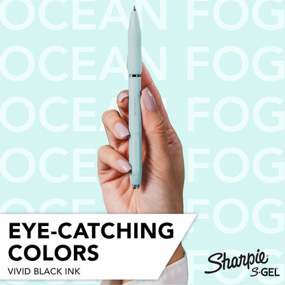 Sharpie S-Gel, Fashion Barrel, Medium Point (0.7mm) - 0.7 mm Medium, Bold Pen Point - Retractable - Black Ink - Gel-base