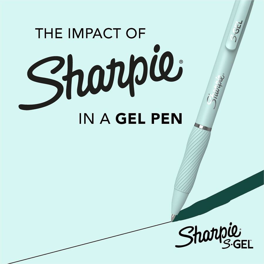 Sharpie S-Gel, Fashion Barrel, Medium Point (0.7mm) - 0.7 mm Medium, Bold Pen Point - Retractable - Black Ink - Gel-base