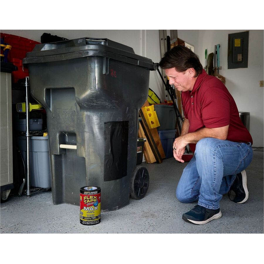 FLEX SEAL Flex Tape - 25 ft Length x 8" Width - Black - 3 / Carton