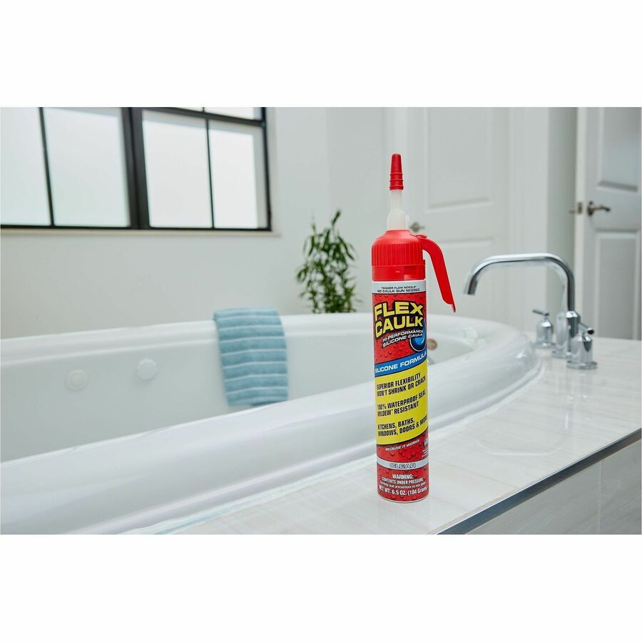 FLEX SEAL Advanecd High-Performance Caulk - Silicone - Clear - 0.41 lb - 1
