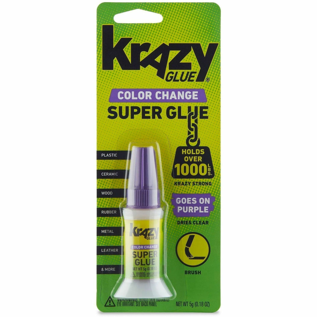 Krazy Glue Super Glue - 0.18 oz - Purple - 1 Each