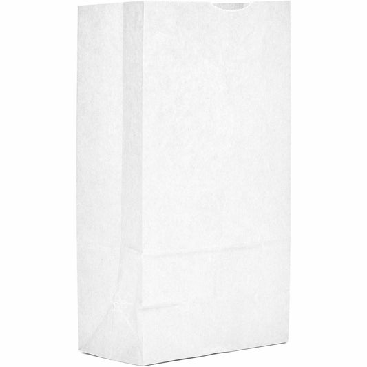 AJM #12 White Paper Grocery Bags - #12 - Bleached Kraft - Paper - Grocery, Supplies - Recycled - 500 / Carton