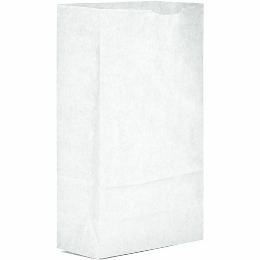 AJM #6 White Paper Grocery Bags - #6 - Bleached Kraft - Paper - Grocery, Supplies - Recycled - 500 / Carton