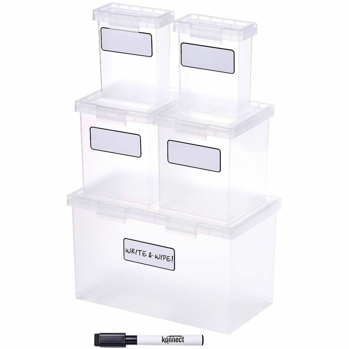 Bostitch Storage Case - Stackable - Clear - 5 / Set