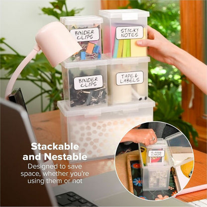 Bostitch Storage Case - Stackable - Clear - 5 / Set