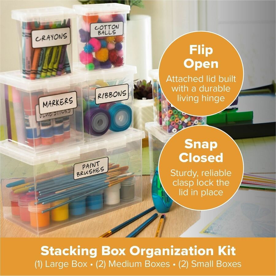 Bostitch Storage Case - Stackable - Clear - 5 / Set