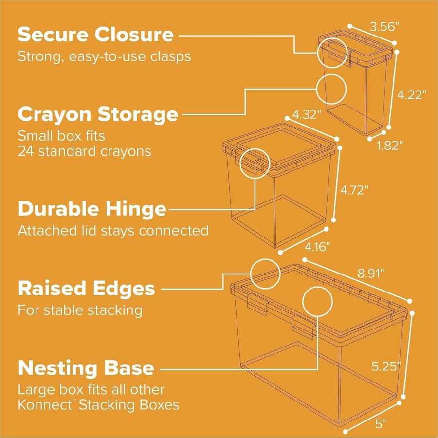 Bostitch Storage Case - Stackable - Clear - 5 / Set