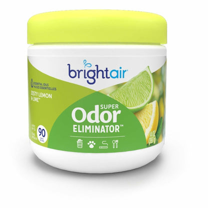 Bright Air Super Odor Eliminator Air Freshener - Gel - 14 fl oz (0.4 quart) - Zesty Lemon & Lime - 90 Day - 1 Each