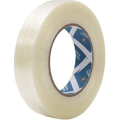 Business Source Filament Tape - 60 yd Length x 1" Width - 3" Core - White - Film (Fiberglass Reinforced) Backing - 1 Rol