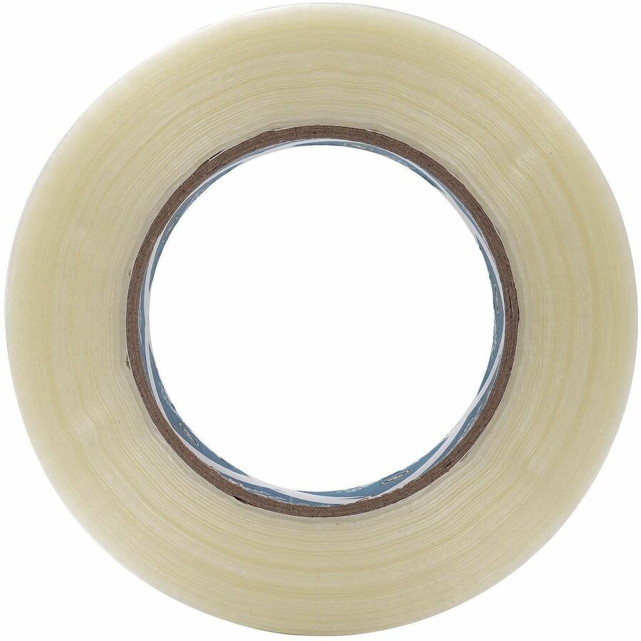 Business Source Filament Tape - 60 yd Length x 1" Width - 3" Core - White - Film (Fiberglass Reinforced) Backing - 1 Rol