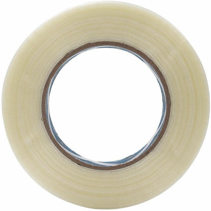 Business Source Filament Tape - 60 yd Length x 1" Width - 3" Core - White - Film (Fiberglass Reinforced) Backing - 1 Rol